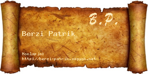 Berzi Patrik névjegykártya